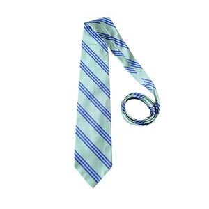 Brooks Brothers 346 Mens Silk Tie Mint Green Blue Purple Repp Stripe Made in USA